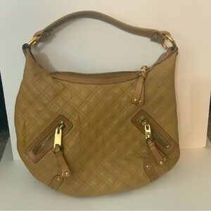 Marc Jacobs Quilted Hobo Bag in Tan with Gold Accents